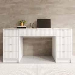 Meubella Bureau Tavares 2 - Wit - 154x55x76 Cm