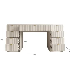 Meubella Bureau Tavares 2 - Wit - 154x55x76 Cm