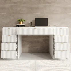 Meubella Bureau Tavares 2 - Wit - 154x55x76 Cm