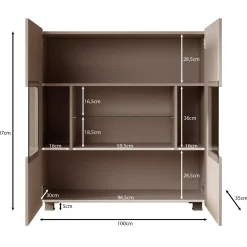 Meubella Dressoir Calgary - Beige - 100x35x107 Cm