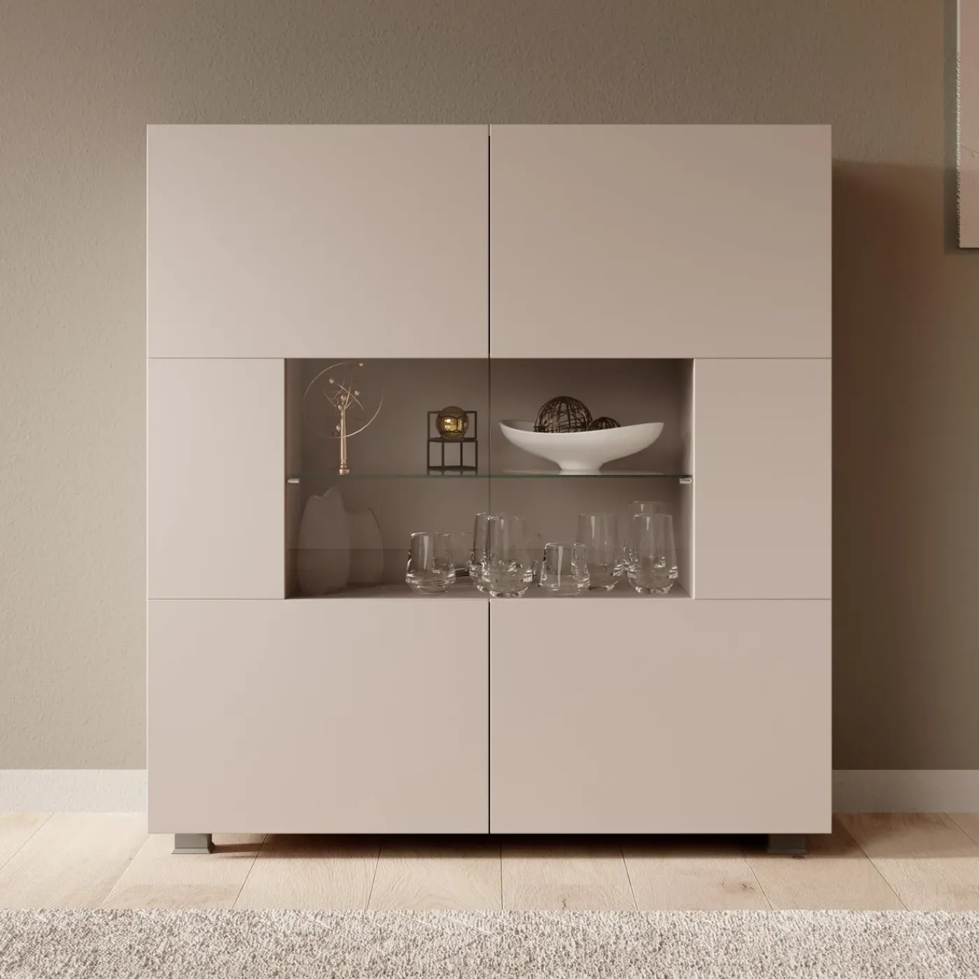 Meubella Dressoir Calgary - Beige - 100x35x107 Cm