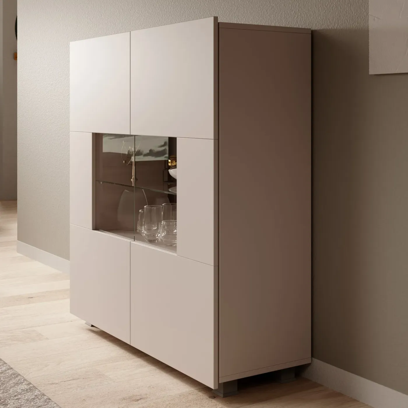 Meubella Dressoir Calgary - Beige - 100x35x107 Cm