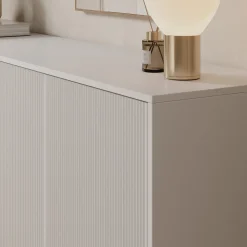 Meubella Dressoir Lynton - Wit/licht Eiken - 195x41x83 Cm