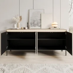 Meubella Dressoir Timoteo - Beige - 193x40x83 Cm