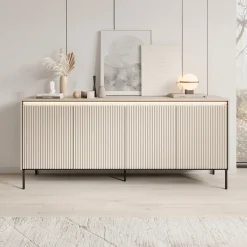 Meubella Dressoir Timoteo - Beige - 193x40x83 Cm