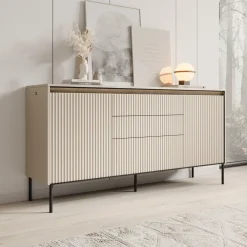 Meubella Dressoir Timoteo - Beige - 166x40x83 Cm