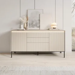 Meubella Dressoir Timoteo - Beige - 166x40x83 Cm