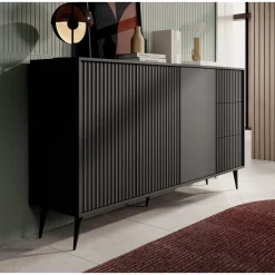 Meubella Dressoir Winq - Antraciet - 179x40x98 Cm