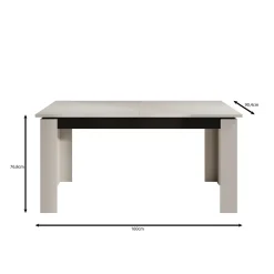 Meubella Eetkamertafel Montellini - Eikenpatroon - 160x90x77 Cm