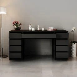 Meubella Kaptafel Arco 2 - Zwart - 154x55x75 Cm