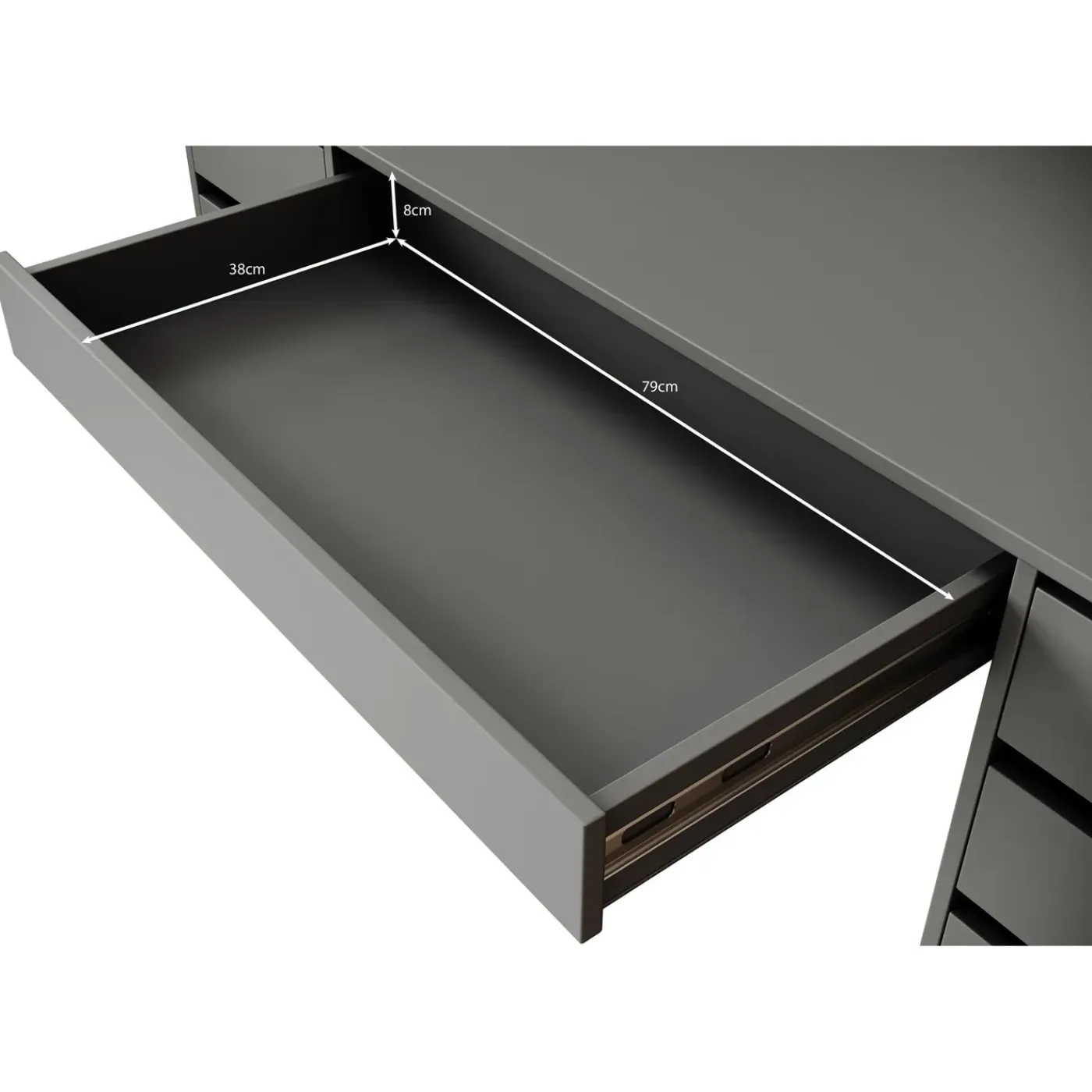 Meubella Kaptafel Arco 2 - Zwart - 154x55x75 Cm