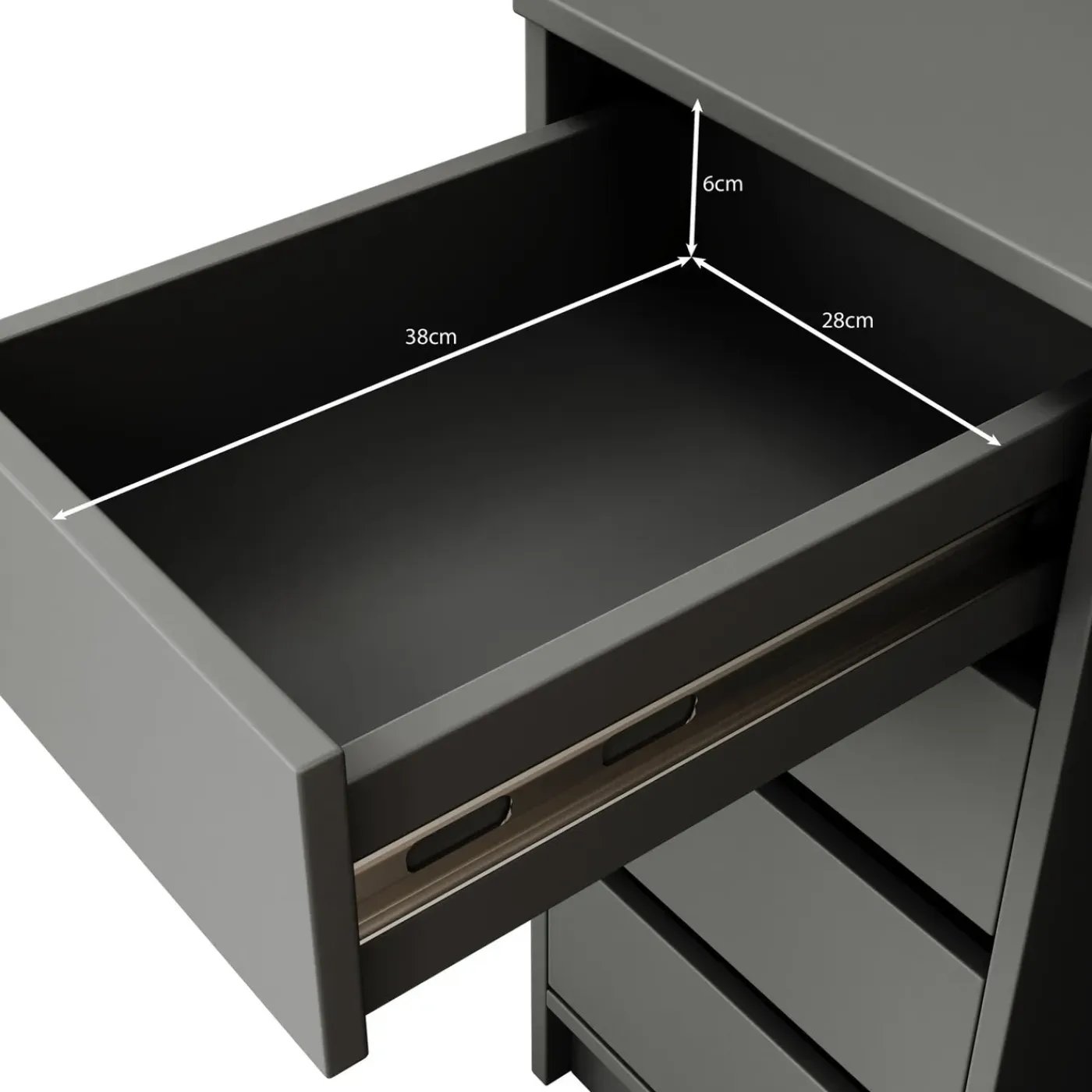 Meubella Kaptafel Arco 2 - Zwart - 154x55x75 Cm