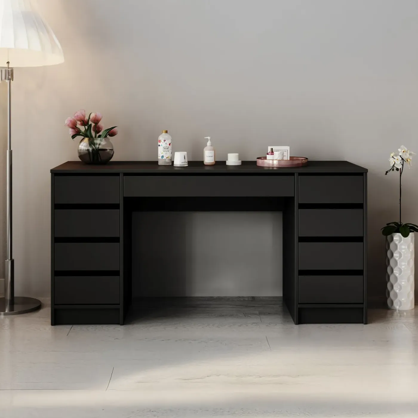 Meubella Kaptafel Arco 2 - Zwart - 154x55x75 Cm