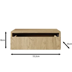Meubella Kaptafel Drenn - Licht Eikenpatroon - 53x35x18 Cm