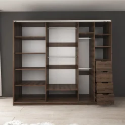 Meubella Kledingkast Diplo - Eiken - 250x69x215 Cm