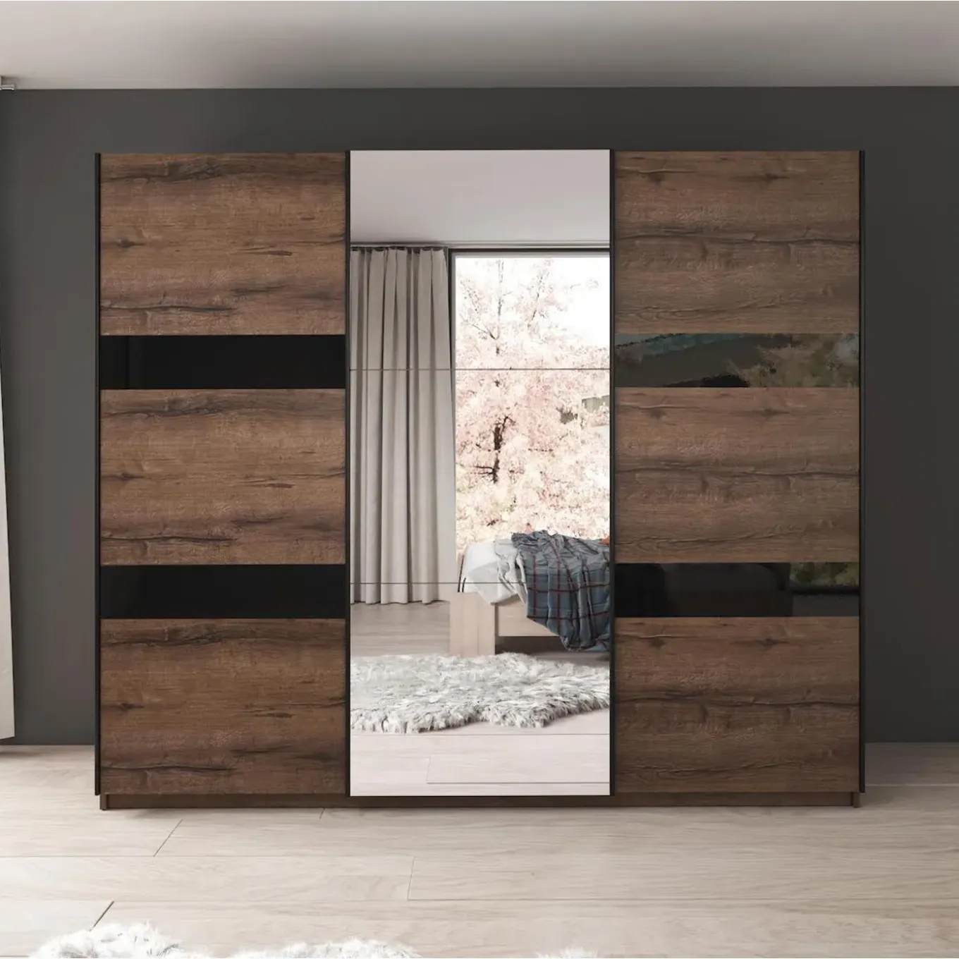 Meubella Kledingkast Diplo - Eiken - 250x69x215 Cm
