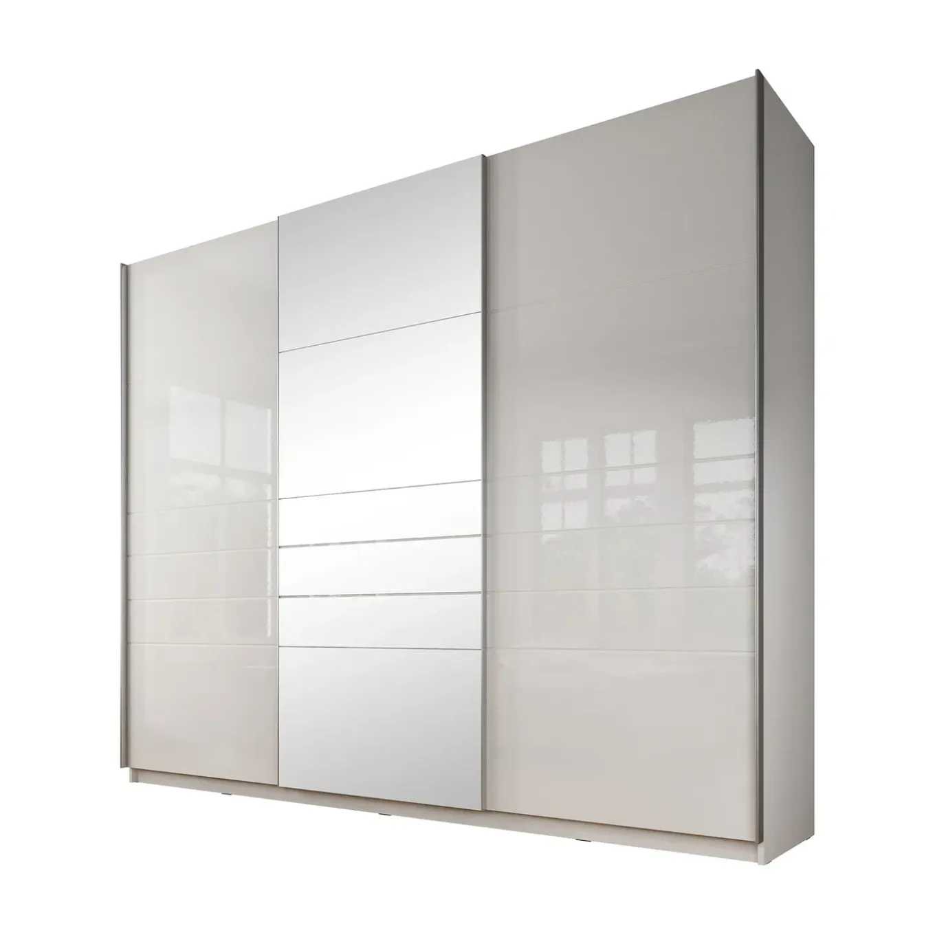 Meubella Kledingkast Mariah 2 - Wit - 263x66x224 Cm - Met Spiegel