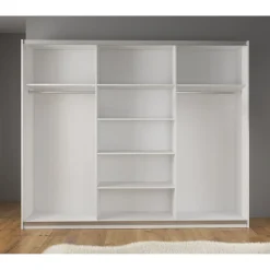 Meubella Kledingkast Mariah 2 - Wit - 263x66x224 Cm - Met Spiegel