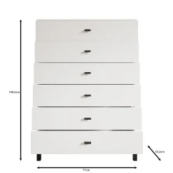 Meubella Ladekast Avellio - Wit - 77x35x110 Cm