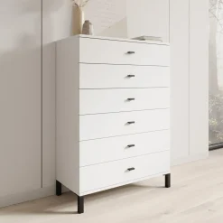 Meubella Ladekast Avellio - Wit - 77x35x110 Cm
