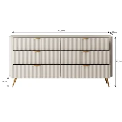 Meubella Ladekast Lima - Beige - 163x38x81 Cm