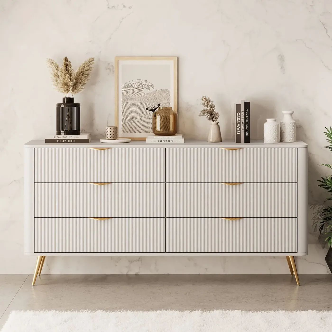 Meubella Ladekast Lima - Beige - 163x38x81 Cm