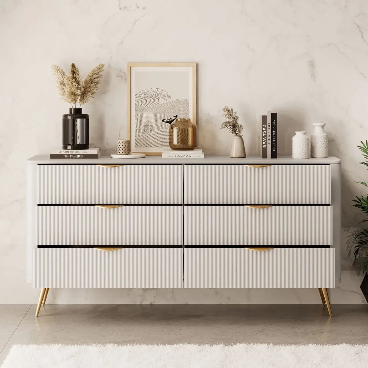 Meubella Ladekast Lima - Beige - 163x38x81 Cm