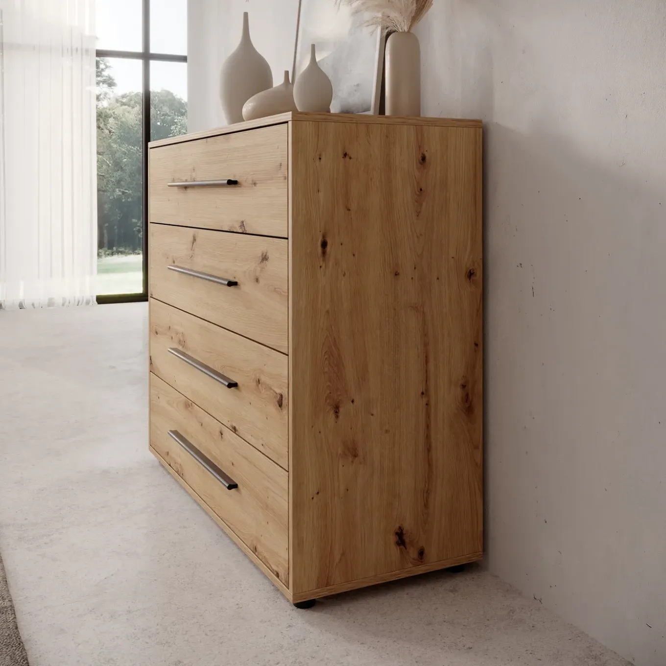 Meubella Ladekast Montalo - Eikenpatroon - 99x40x87 Cm