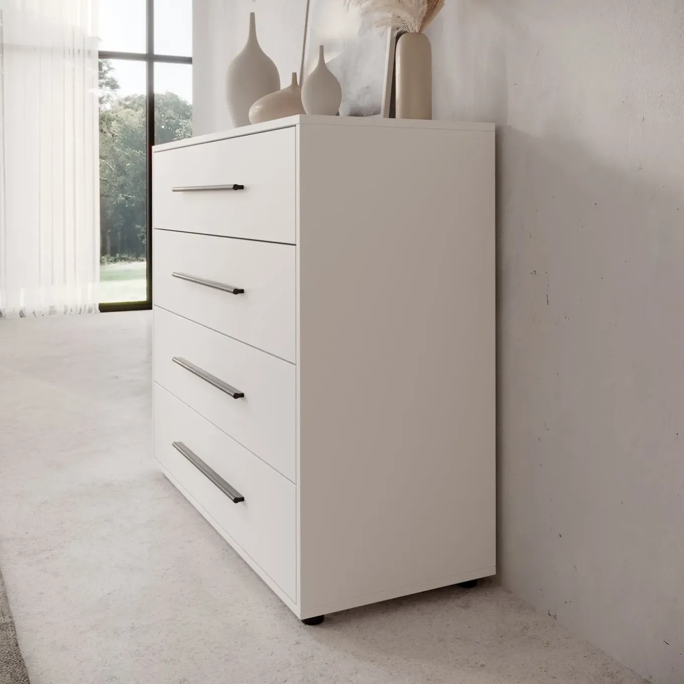 Meubella Ladekast Montalo - Wit - 99x40x87 Cm
