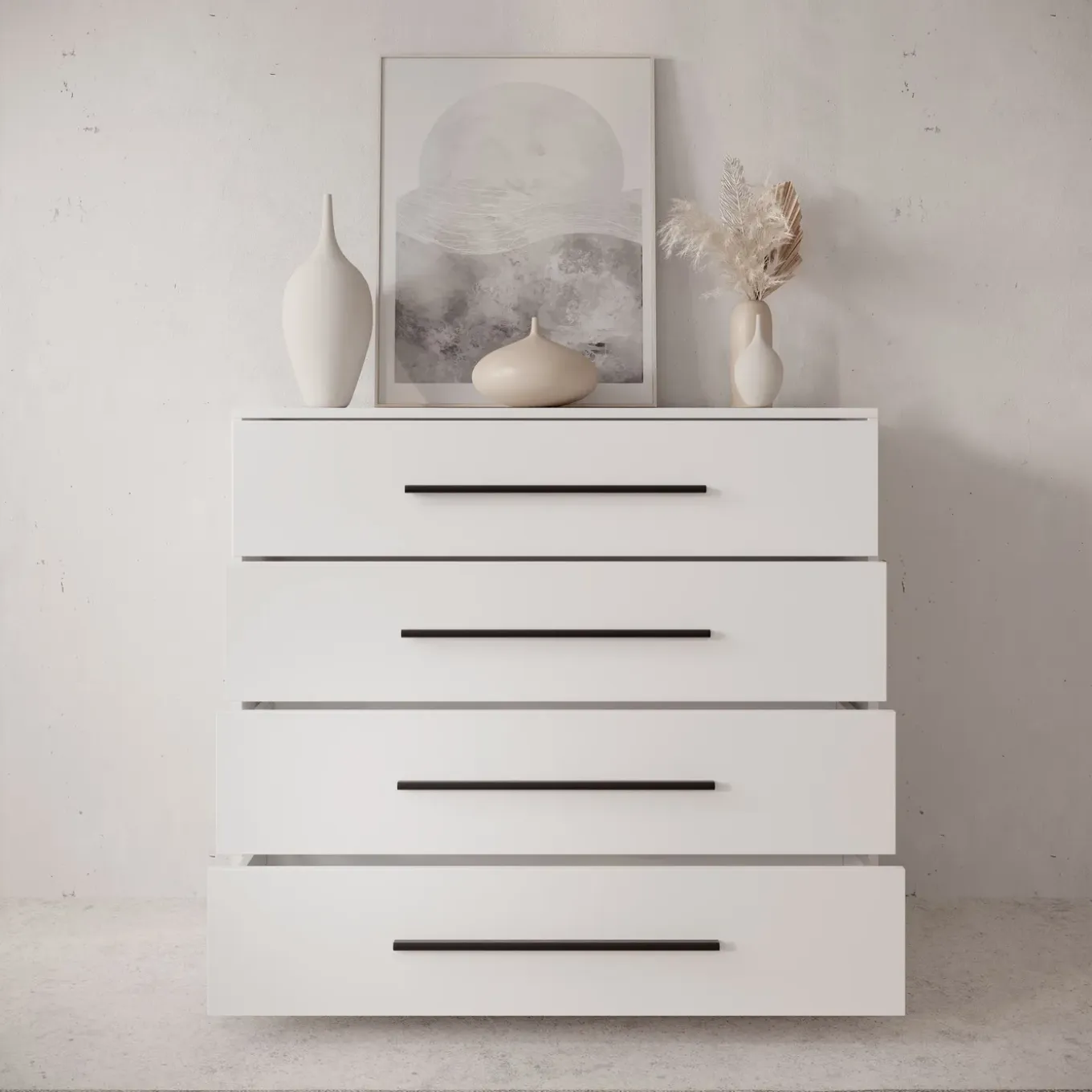 Meubella Ladekast Montalo - Wit - 99x40x87 Cm