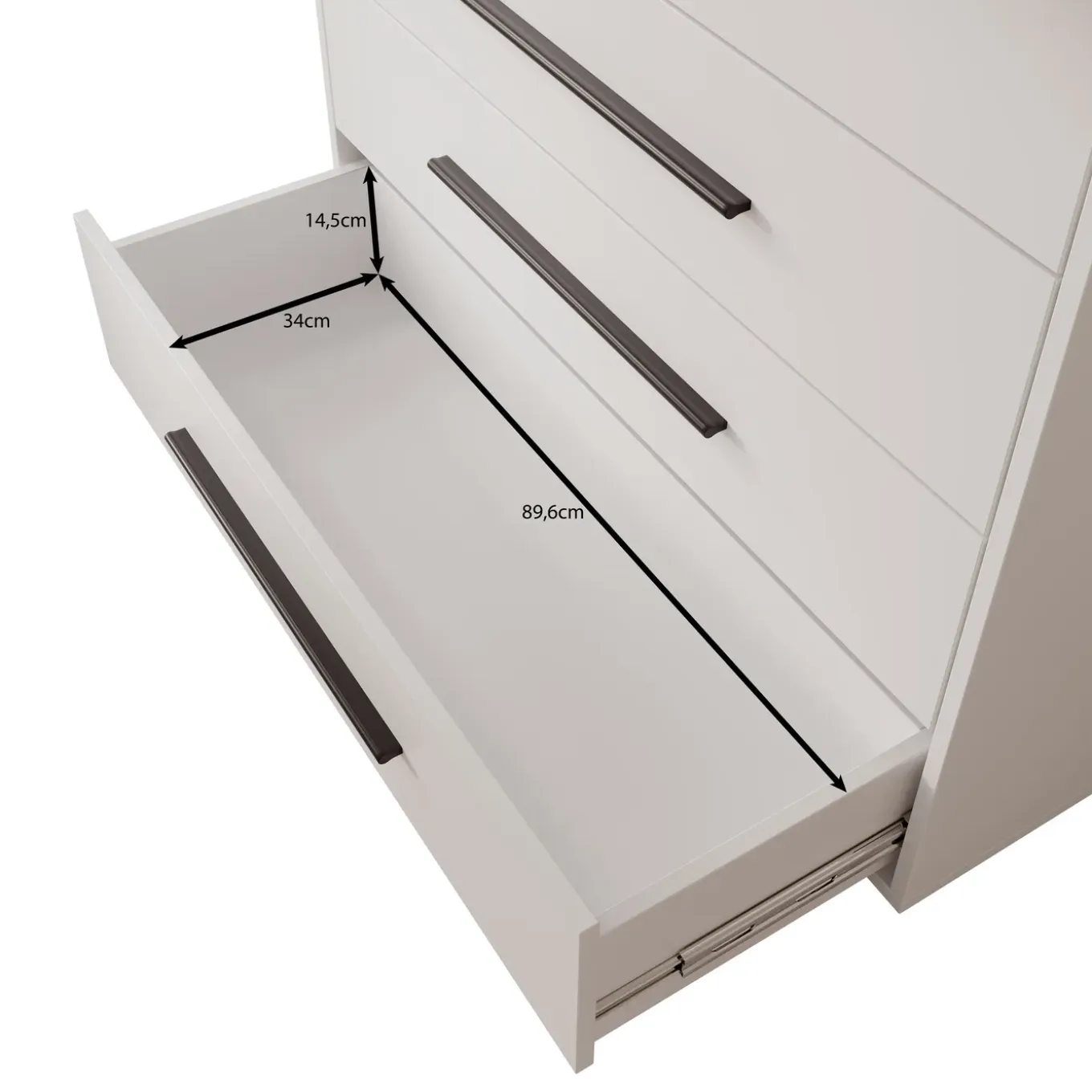 Meubella Ladekast Montalo - Wit - 99x40x87 Cm