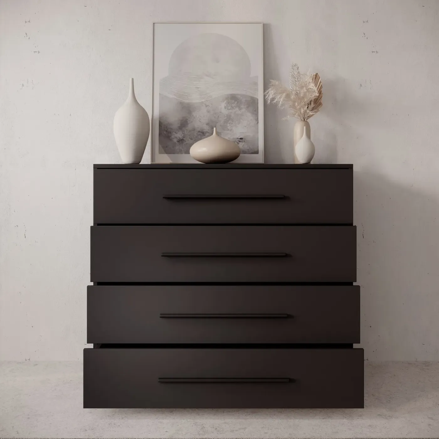 Meubella Ladekast Montalo - Zwart - 99x40x87 Cm