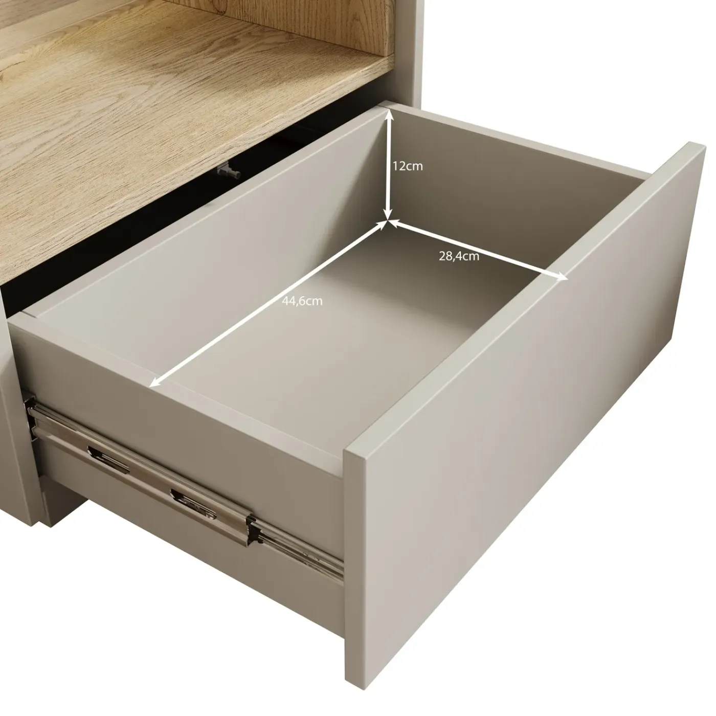 Meubella Nachtkastje Heath - Beige - 53x40x43 Cm