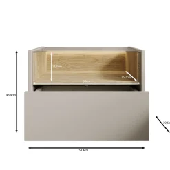 Meubella Nachtkastje Heath - Beige - 53x40x43 Cm