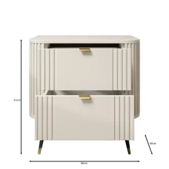 Meubella Nachtkastje Oahu - Beige - 60x40x61 Cm