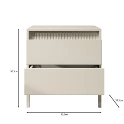 Meubella Nachtkastje Saran - Beige - 54x40x56 Cm