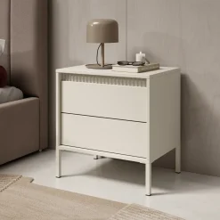 Meubella Nachtkastje Saran - Beige - 54x40x56 Cm