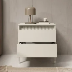 Meubella Nachtkastje Saran - Beige - 54x40x56 Cm