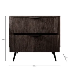 Meubella Nachtkastje Victoria - Donker Eiken - 63x38x51 Cm