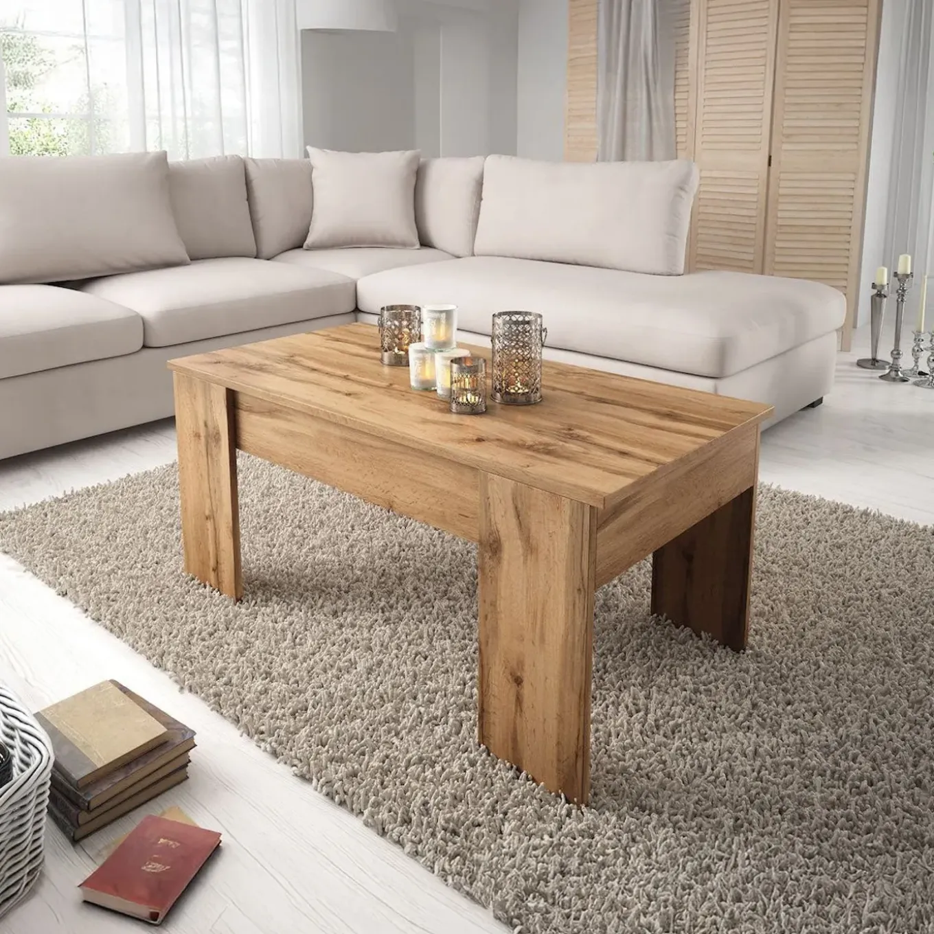 Meubella Salontafel Malia - Eiken 2 - 100x56x45 Cm