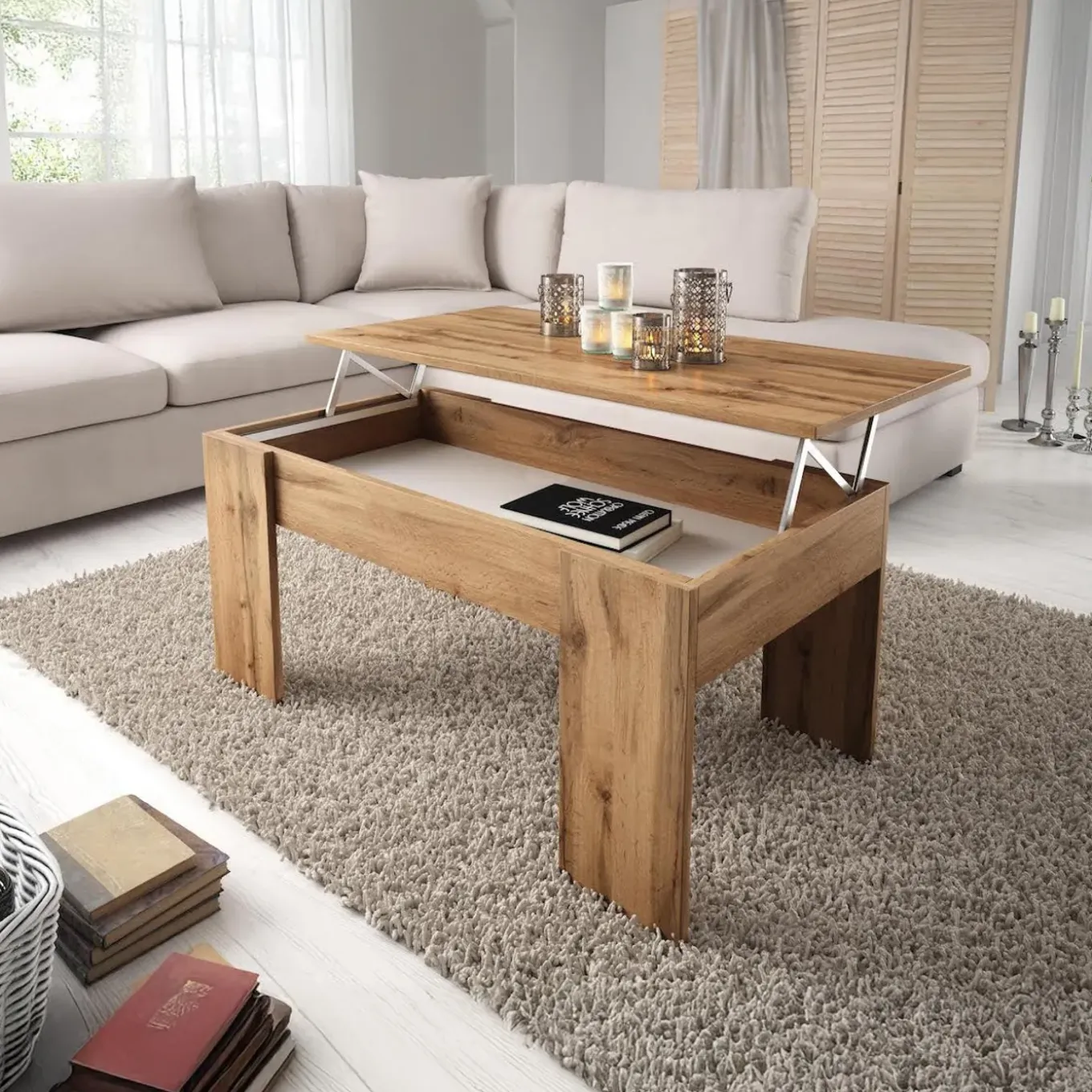 Meubella Salontafel Malia - Eiken 2 - 100x56x45 Cm