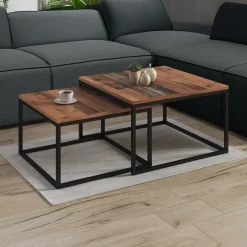 Meubella Salontafel Styler - Old Wood - Set Van 2
