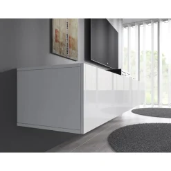 Meubella Tv-meubel Flame - Wit - 200x40x30 Cm
