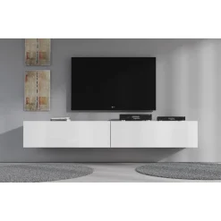 Meubella Tv-meubel Flame - Wit - 200x40x30 Cm
