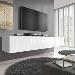 Meubella Tv-meubel Flame - Wit - 200x40x30 Cm