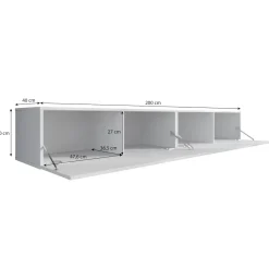 Meubella Tv-meubel Flame - Wit - 200x40x30 Cm