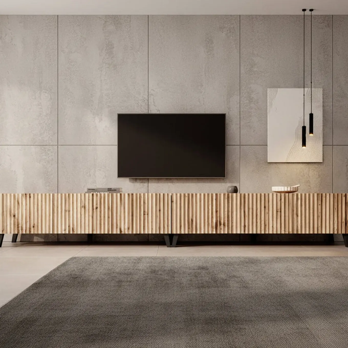 Meubella Tv-meubel Pepinos 2 - Eiken - 300x42x44 Cm