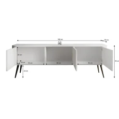 Meubella Tv-meubel Zakari - Beige - 168x39x56 Cm