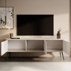 Meubella Tv-meubel Zakari - Beige - 168x39x56 Cm