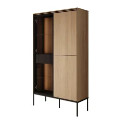 Meubella Vitrinekast Vicious - Eiken - 91x34x158 Cm